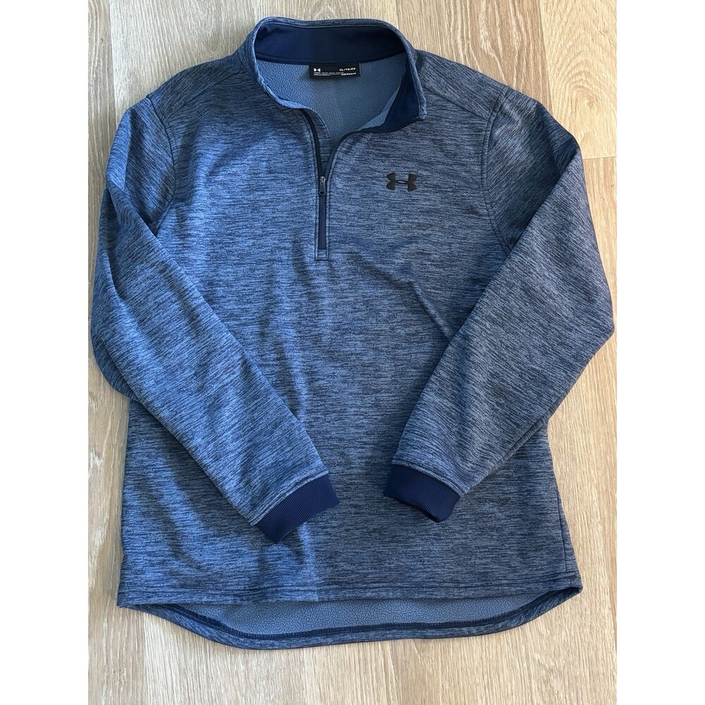 Under Armour 1/4 Zip Pullover Fleece Men's Extra Large Blue Cold Gear Loose Fit